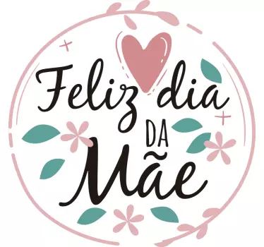 Vinil para montras Feliz Dia da Mãe floral - TenStickers