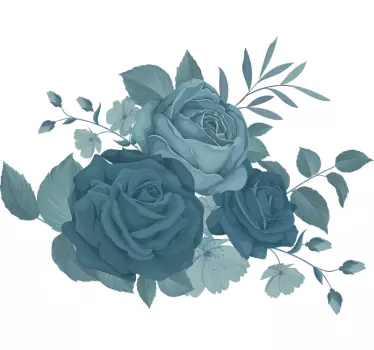 Adesivo decorativo flores Buquê de flores azuis - TenStickers