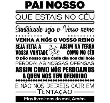 Decoração de parede oração santo pai - TenStickers
