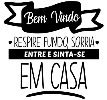 Autocolante para hall de entrada Bem-vindo sinta-se em casa - TenStickers