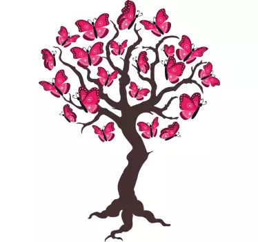 Autocolante de natureza Árvore de borboletas - TenStickers