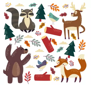 Bebê animais vinil autocolante decorativo de animais selvagens - TenStickers