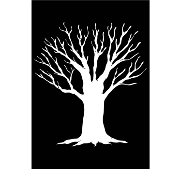 Película autocolante para janelas do esboço da árvore - TenStickers