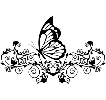 <b>vinil autocolante decorativo</b> de borboletas e flores - TenStickers