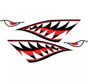 Adesivo para bicicleta Cara de tubarão dentes afiados - TenStickers
