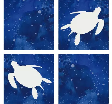 Autocolantes de azulejos tartaruga na galáxia - TenStickers
