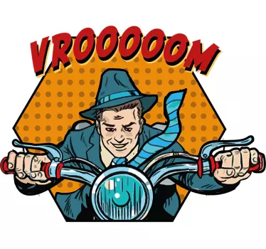 Vinil decorativo retro Mota estilo cartoon - TenStickers