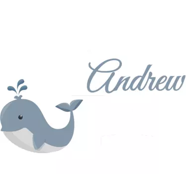 Autocolante personalizável infantil baleia - TenStickers