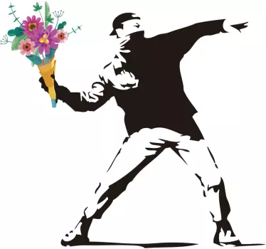 Autocolantes decorativos de arte Flores da revolução banksy - TenStickers