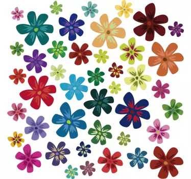 Adesivo decorativo flores Cor flores impressão de arte - TenStickers