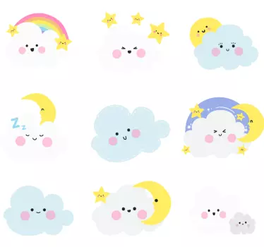 Autocolantes de ilustrações Nuvens brancas e azuis - TenStickers