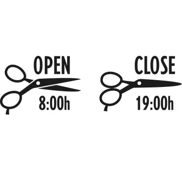 Autocolantes decorativos de outros textos Horário de cabeleireiro - TenStickers