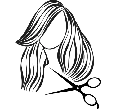 Vinil decorativo de cabeleireiro mulher e tesoura - TenStickers