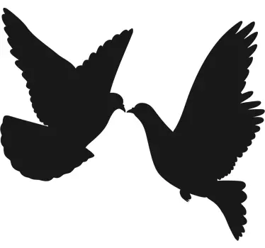 Adesivo silhueta par de pombas - TenStickers