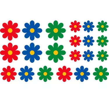 Decalques individuais coloridos da bicicleta das flores - TenStickers