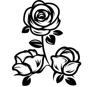Adesivo decorativo flores Dois tipos de estilo de rosas - TenStickers