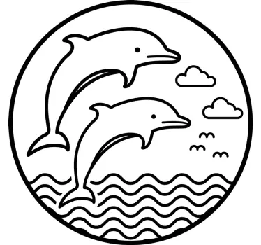 Autocolante com peixes Marinheiro golfinho pulando - TenStickers