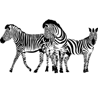 Autocolantes com animais selvagens Três zebras comendo - TenStickers