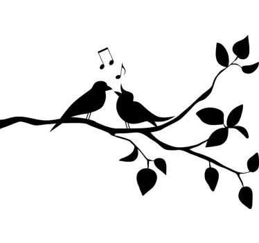 Autocolantes decorativos de pássaros e aves Galho de árvore com p - TenStickers