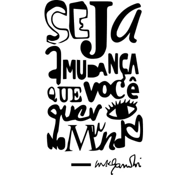 Autocolantes decorativos de motivação pessoal Citação de gandhi - TenStickers