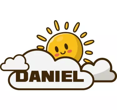 Adesivos para decoração de quarto infantil Sol sobre a nuvem - TenStickers
