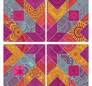 Autocolantes azulejos decorativos Mosaico paisley - TenStickers