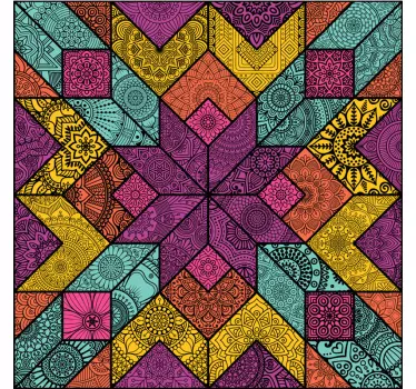 Autocolante para janelas de mosaico paisley - TenStickers