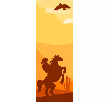 Vinil para porta Paisagem de vaqueiro - TenStickers