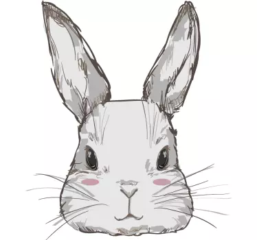Autocolante cabeça de coelho fofa - TenStickers