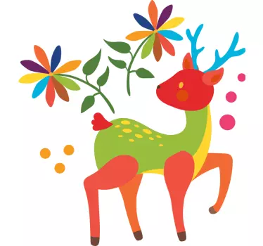 Autocolante arte colorida de veados - TenStickers