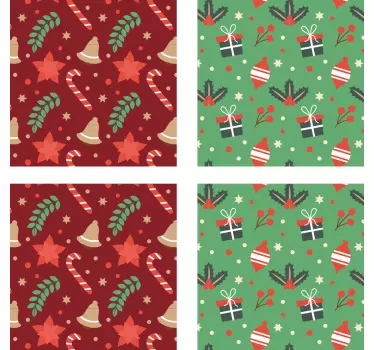 Adesivos azulejos Padrão de doces de natal - TenStickers
