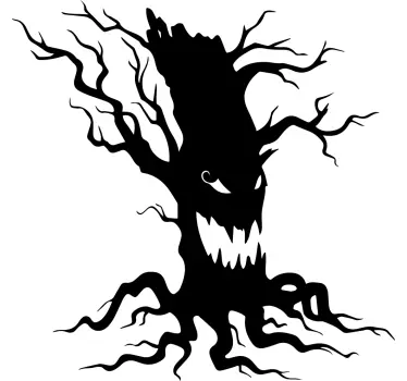 Autocolantes decorativos de halloween árvore assustadora de hallo - TenStickers