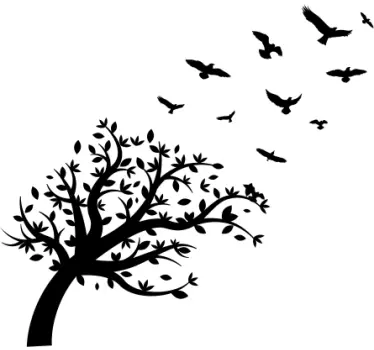 Autocolantes de pássaros e aves Pássaros voando sobre a árvore - TenStickers