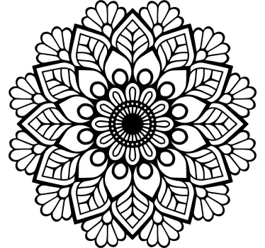 Vinil com padrões florais Flor de mandala para ioga - TenStickers