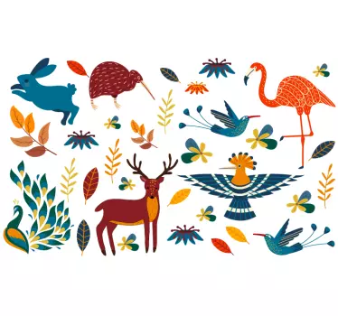 Autocolante animal com padrões animais coloridos - TenStickers