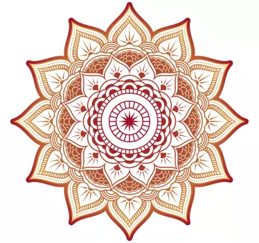 Vinil com padrões florais Forma de sol de mandala - TenStickers