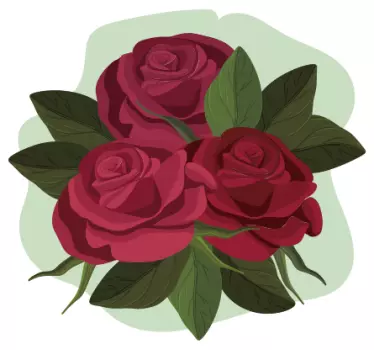 Autocolantes flores Buquê de três rosas - TenStickers