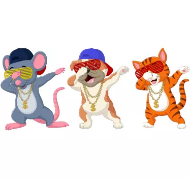 Animais dublagem para crianças vinil autocolante decorativo de ja - TenStickers