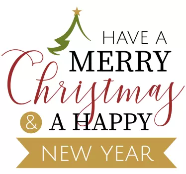 Autocolantes decorativos de Natal Feliz natal e feliz ano novo - TenStickers