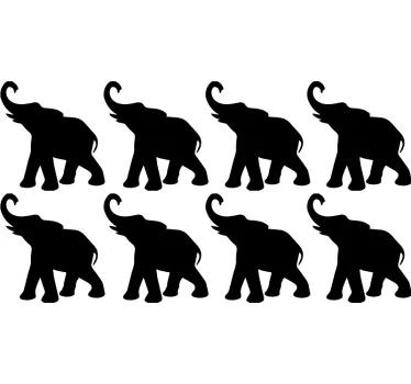 Autocolante decorativo para bebé Elefantes em silhueta - TenStickers