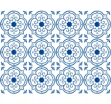 Vinil para chão autocolante de piso de padrão vintage em mosaico - TenStickers