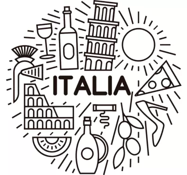 Autocolantes decorativos de cidades e países ícones da itália - TenStickers