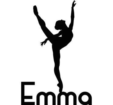 Autocolantes Decorativos de Baile Bailarina com nome silhueta - TenStickers