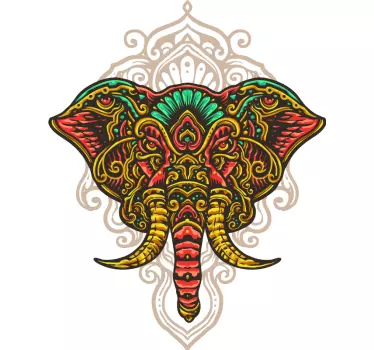 Vinil com animais selvagens Mandala elefante dambulla - TenStickers