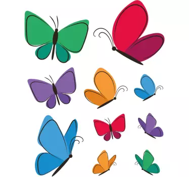 Autocolante decorativo com borboletas Borboletas voando para cria - TenStickers