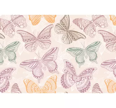 Autocolante decorativo para PC Borboletas ornamentais coloridas - TenStickers