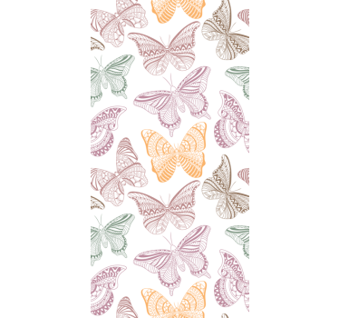vinil decorativo para janelasde borboletas ornamentais coloridas - TenStickers
