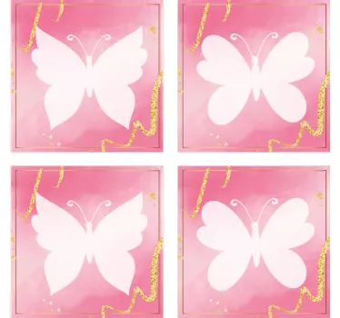 Adesivos azulejos Borboletas rosa - TenStickers
