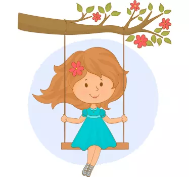 Autocolantes decorativos de flores e plantas árvore e balanço - TenStickers