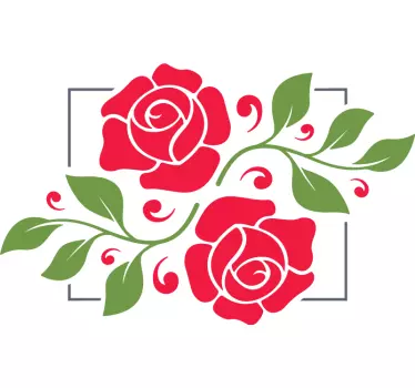 Adesivos para espelhos decorativos Moldura de flores românticas - TenStickers